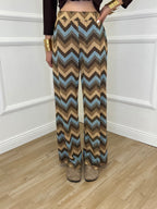 Pantalone Lurex Chevron 1795 Cielo