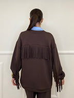 Cardigan Felpa Frange Lumina LD3424 Moro