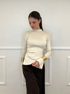 Maglia Drappeggio 081168 Panna