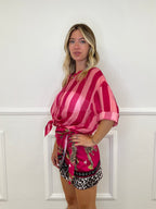 Camicia Over a Righe 2907 Fucsia