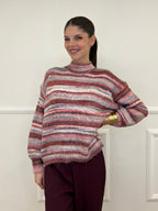 Maglia Over Multicolor 25215 Bordeaux