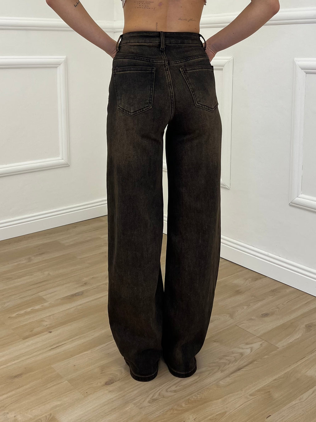 Jeans Straight Stonewash 5132 Marrone