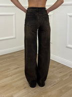 Jeans Straight Stonewash 5132 Marrone
