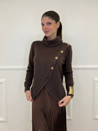 Maglia Sormontata Bottoni 9632 Moro