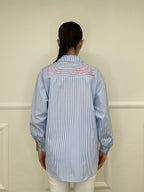 Camicia No Vabbè a Righe 5081 Azzurro