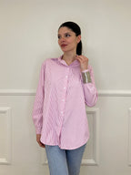 Camicia a Righe Micro Strass 82046 Rosa