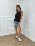 Camicia Pizzo Alamari 26388 Marrone