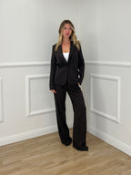 Tailleur Gessato Monopetto 83459 Marrone