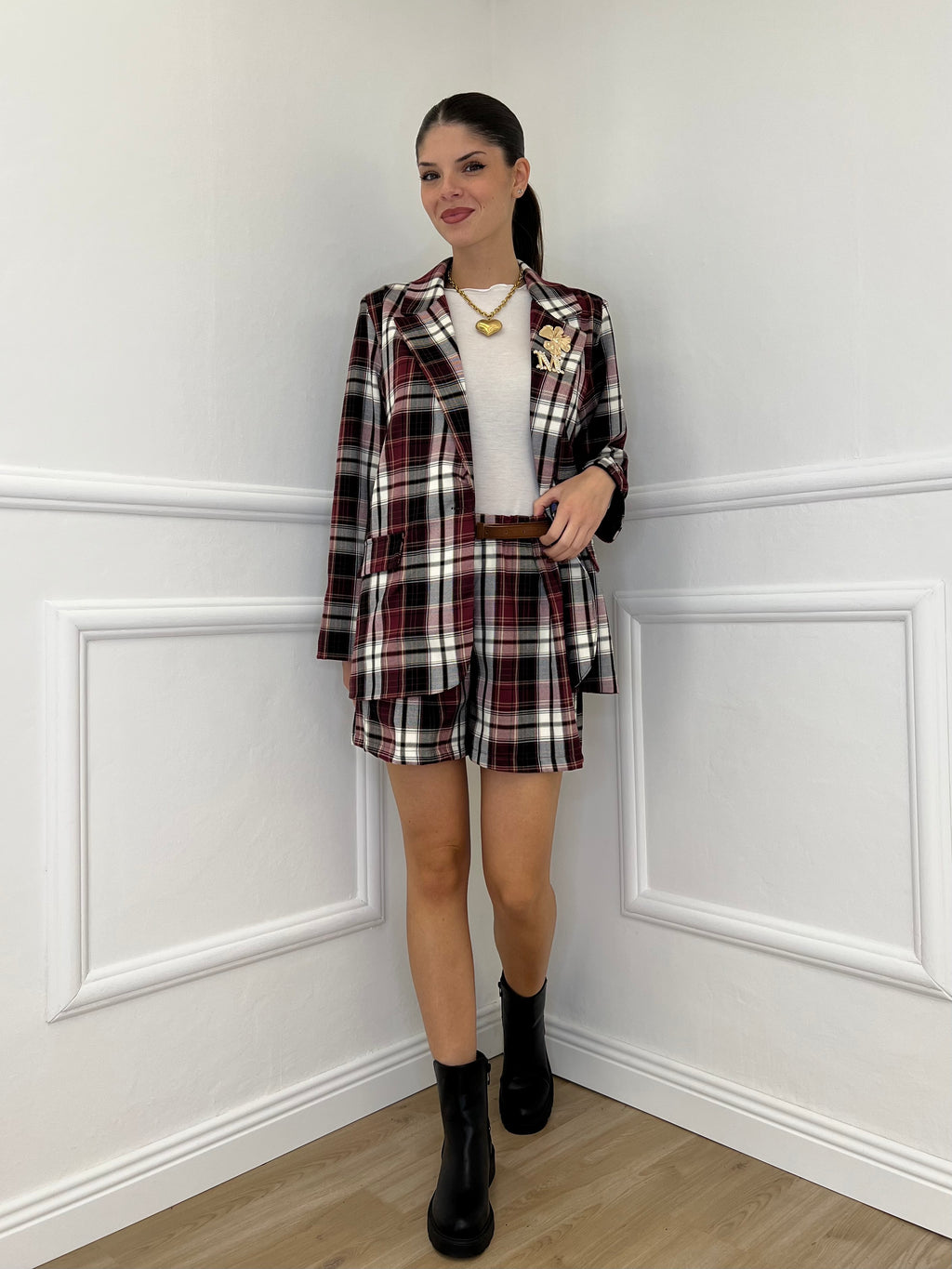 Completo Shorts A6964 Burgundy