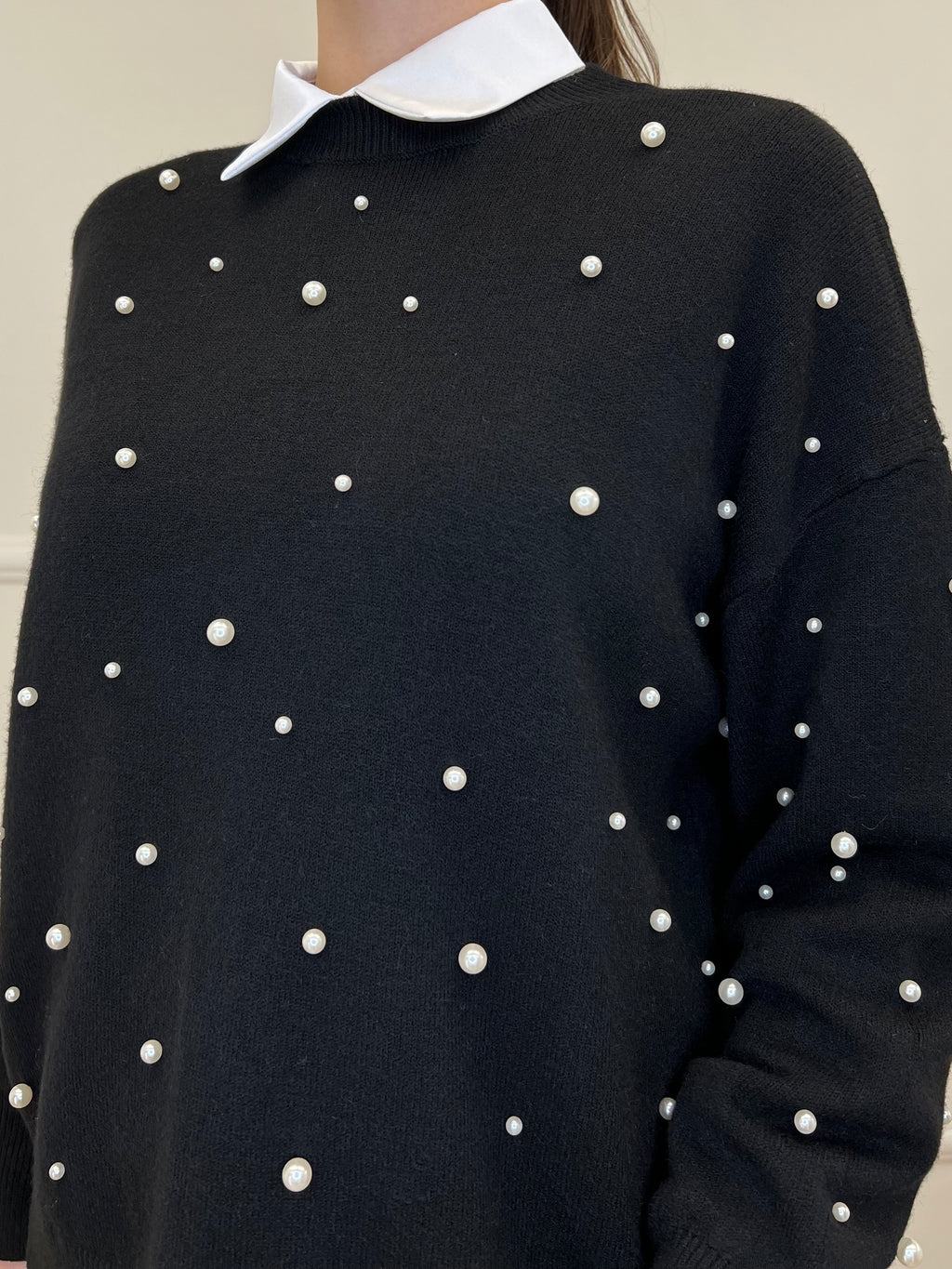 Maglia Perle Girocollo 7313 Nero