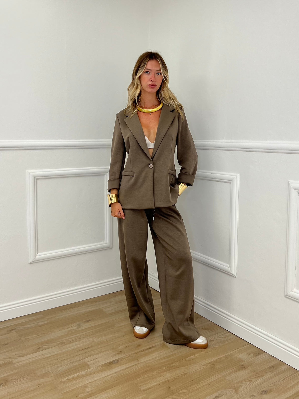 Blazer in Felpa 27435A Taupe