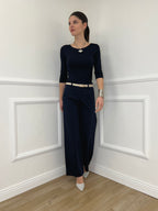 Pantalone Dritto Punto Milano 2403 Blu