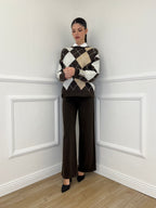 Jeans Palazzo T1001-1 Marrone