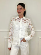 Camicia Pizzo Macramè 18002-1 Bianca - Bazar Abbigliamento