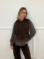 Gilet In Maglia Fondo Fluffy 7389 Moro