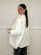 Cardigan Effetto Mohair 633 Bianco