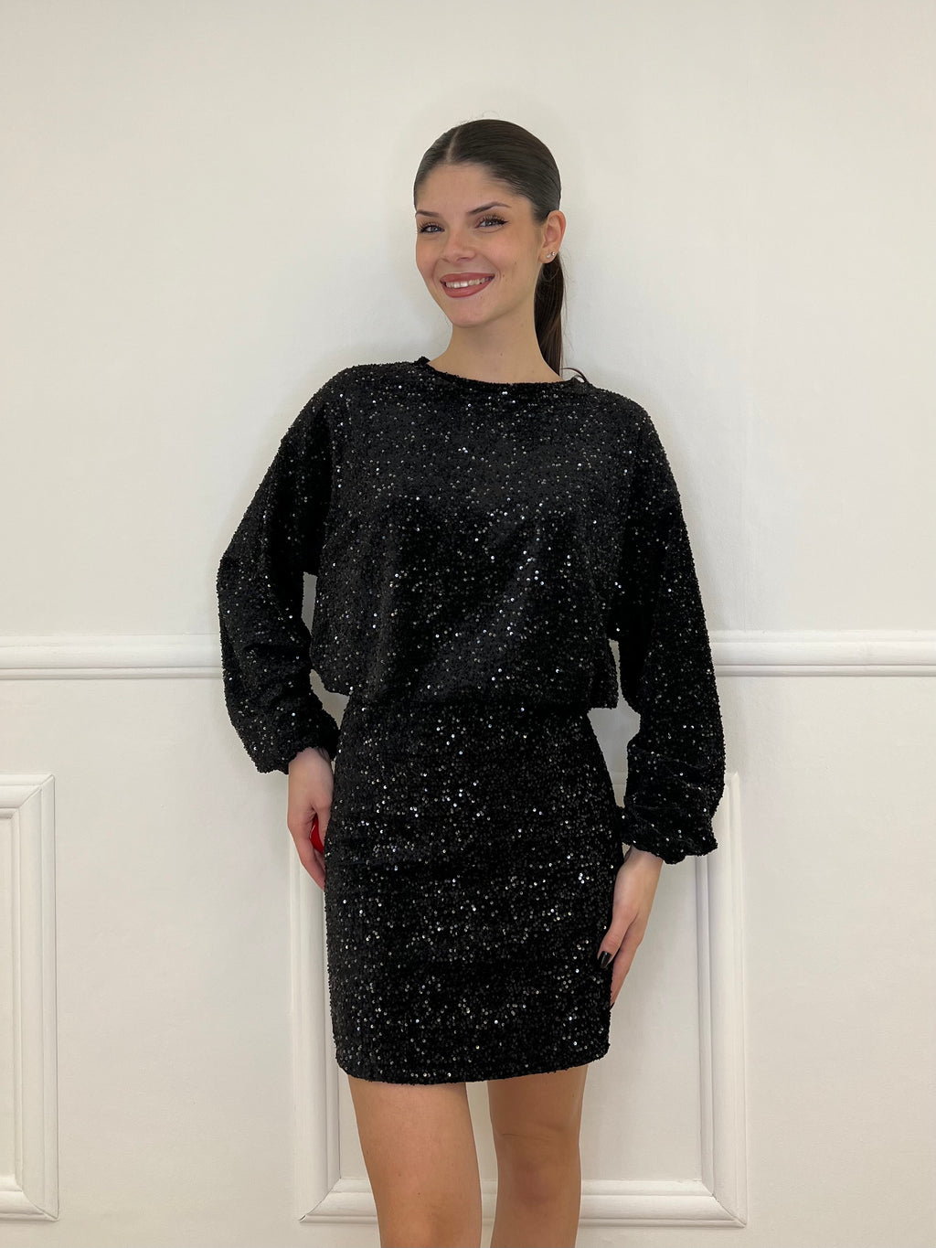 Gonna Paillettes 6081 Nero