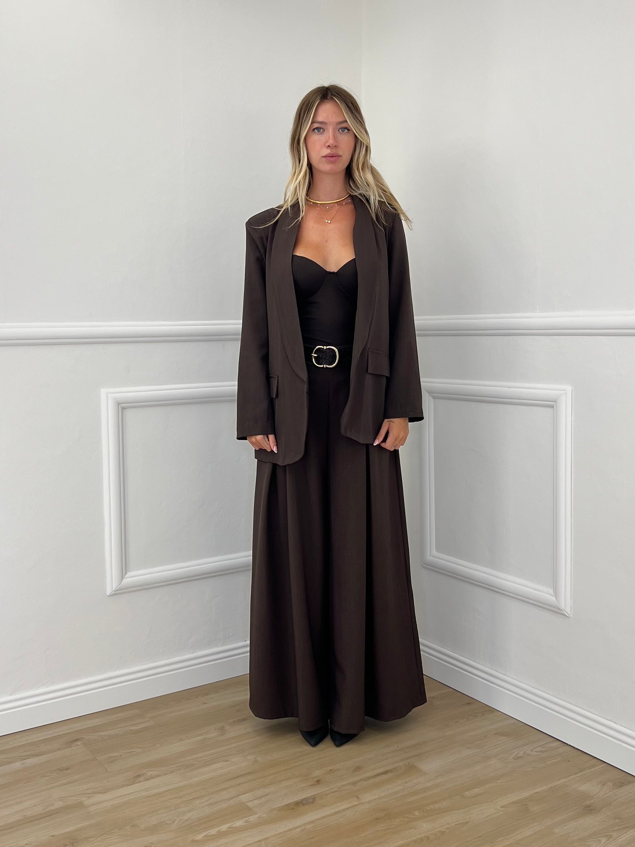 Blazer Over Sciallato 25433 Marrone