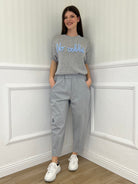 Pantalone Carrot 2527 Grigio Perla - Bazar Abbigliamento