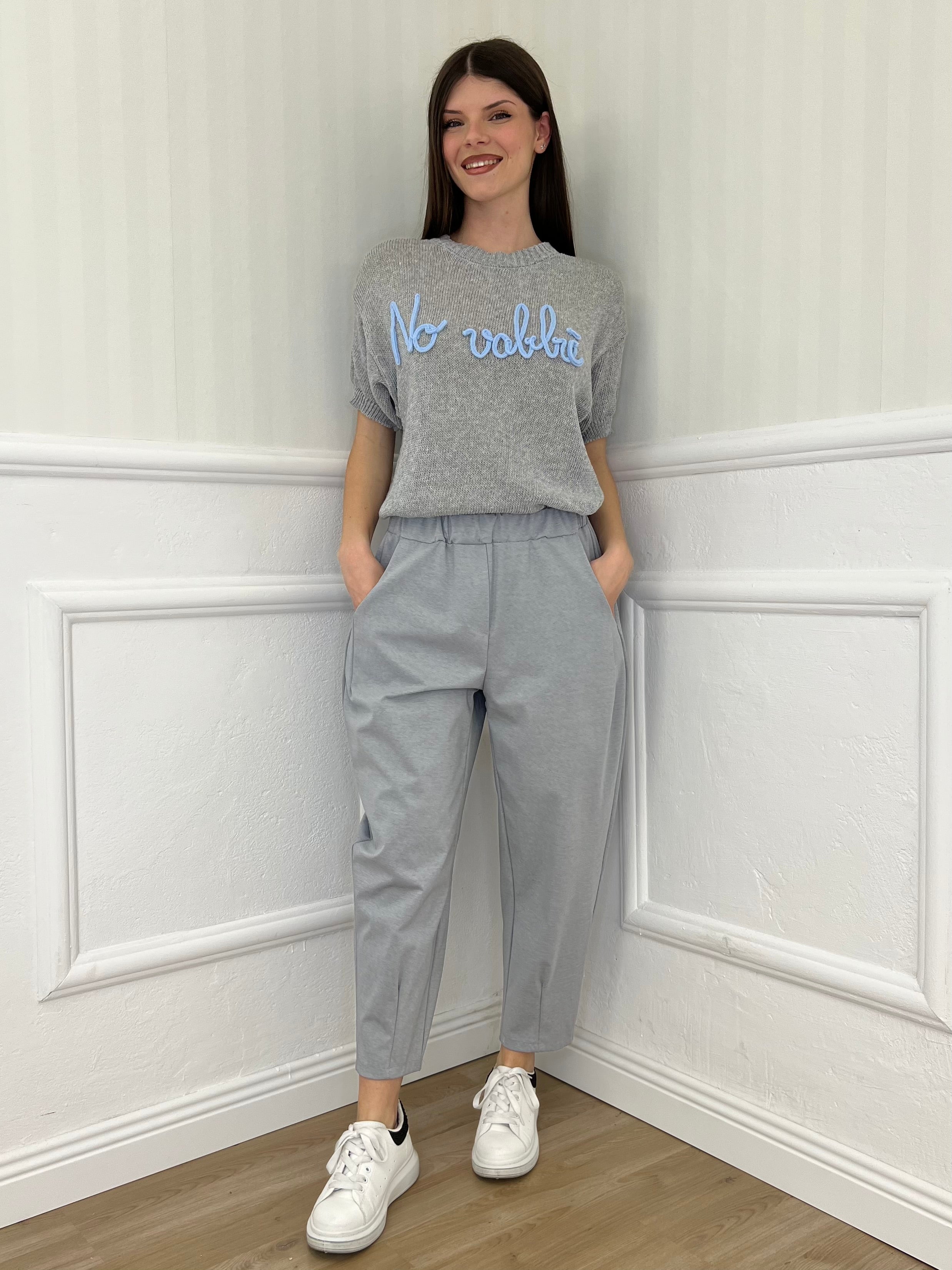 Pantalone Carrot 2527 Grigio Perla - Bazar Abbigliamento