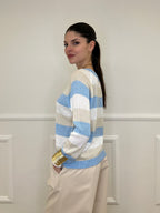 Maglia a Righe 25054 Azzurro