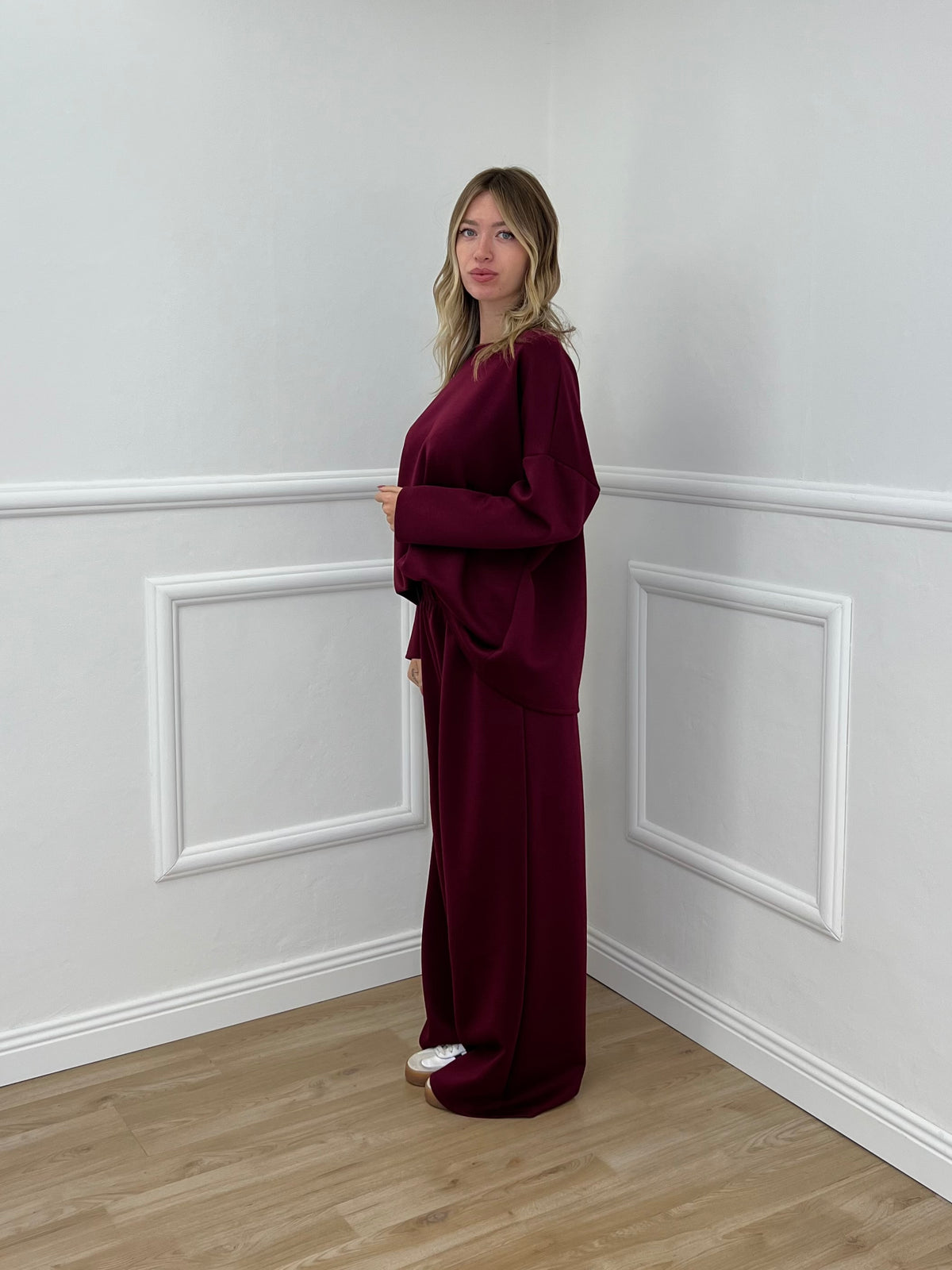 Tuta Over in Viscosa 3277 Bordeaux