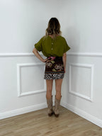 T-shirt Bottoncini 1302 Verde Olio