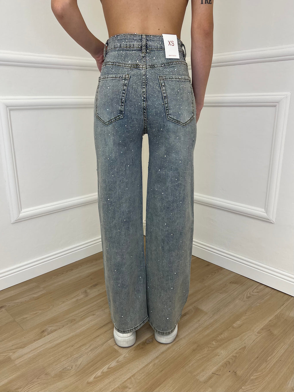 Jeans Strass Stonewash 5052 Azzurro