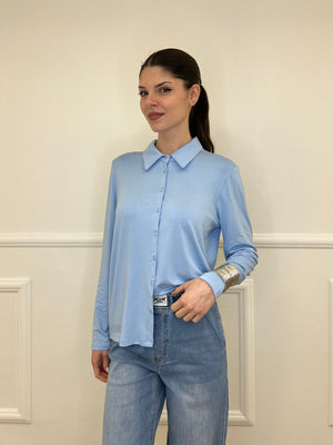 Camicia in Jersey di Viscosa 28163 Azzurro