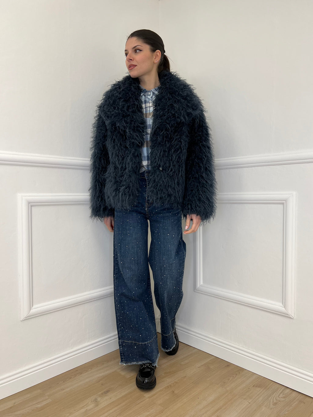 Jeans Strass K813-1 Blu