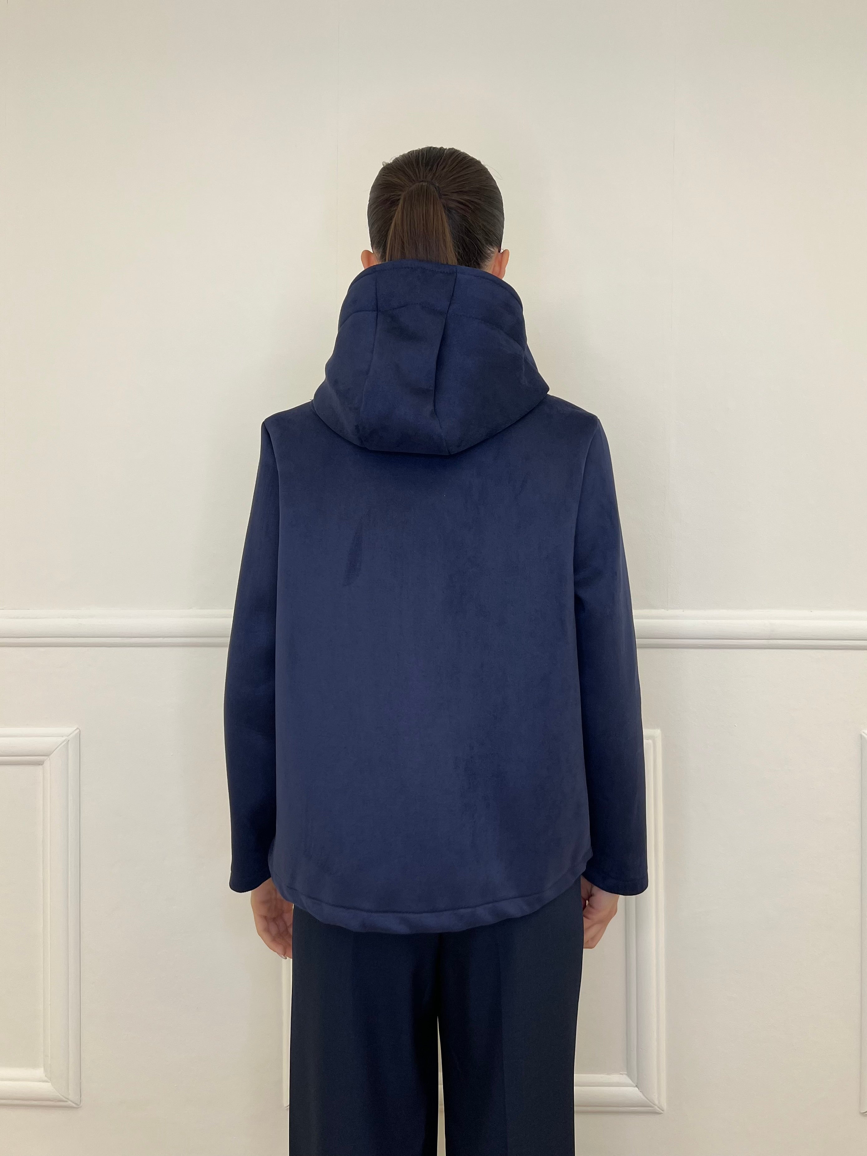 Giacca Scuba Effetto Scamosciato 852 Blu