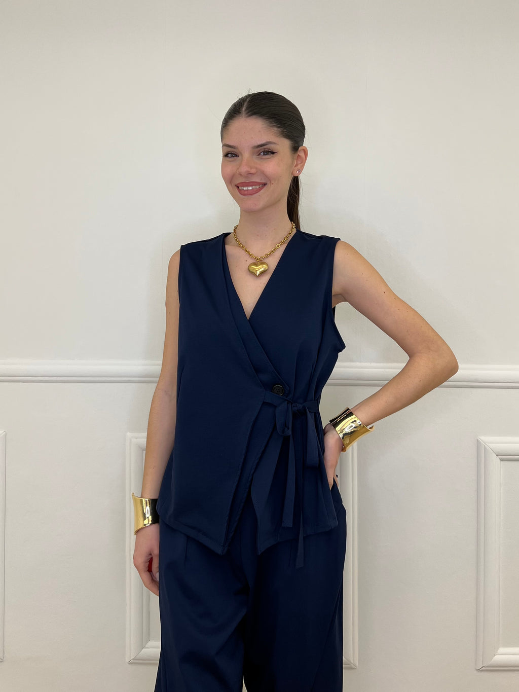 Gilet Fiocco Punto Milano 42144 Blu