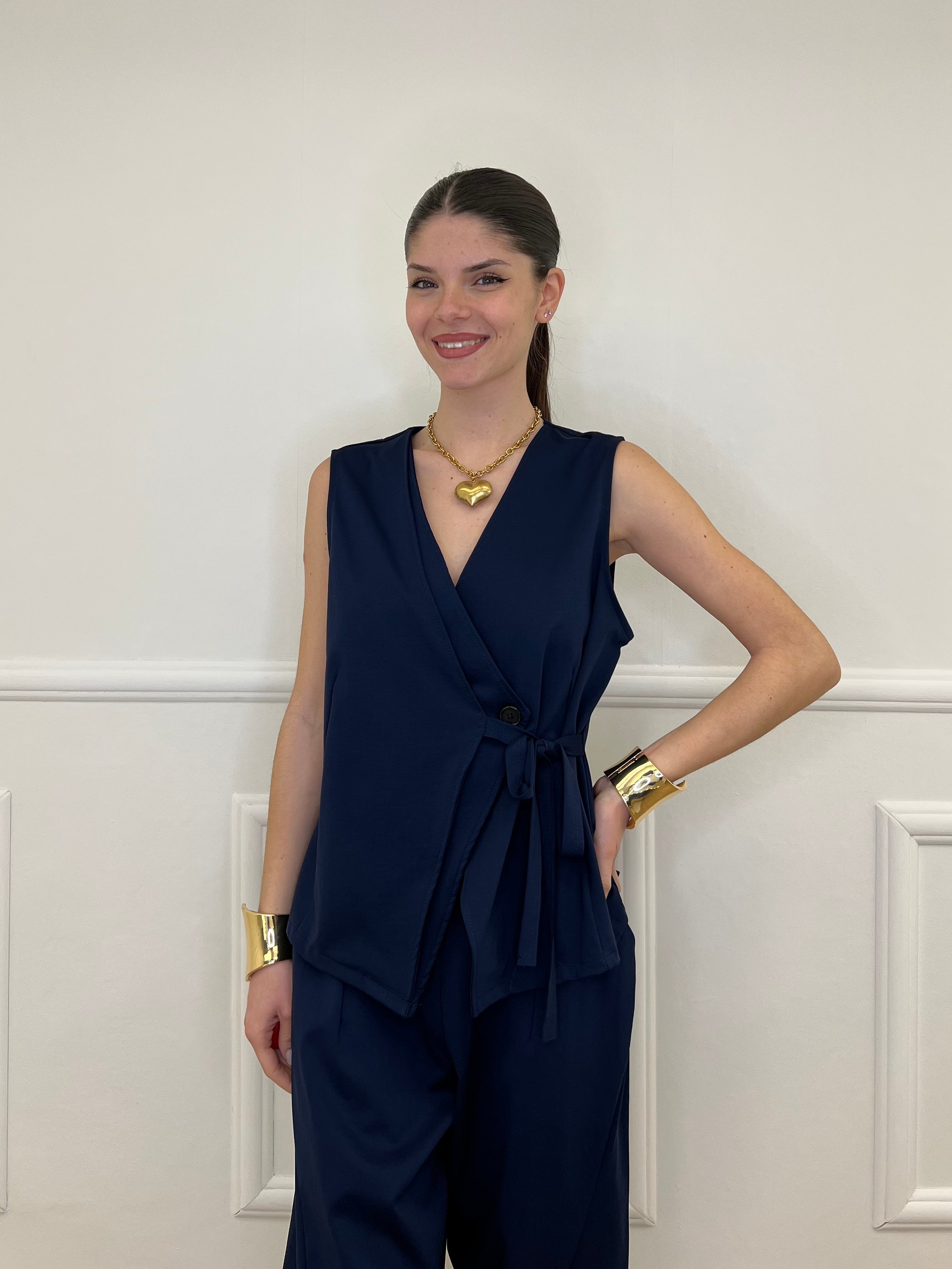 Gilet Fiocco Punto Milano 42144 Blu