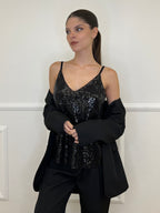 Top Paillettes 6695 Nero - Bazar Abbigliamento