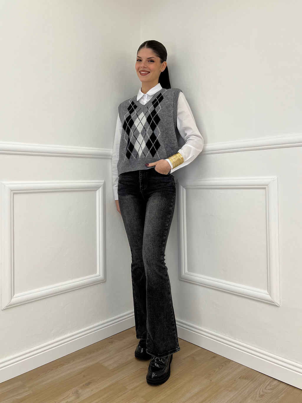 Gilet Losanghe 261711 Grigio