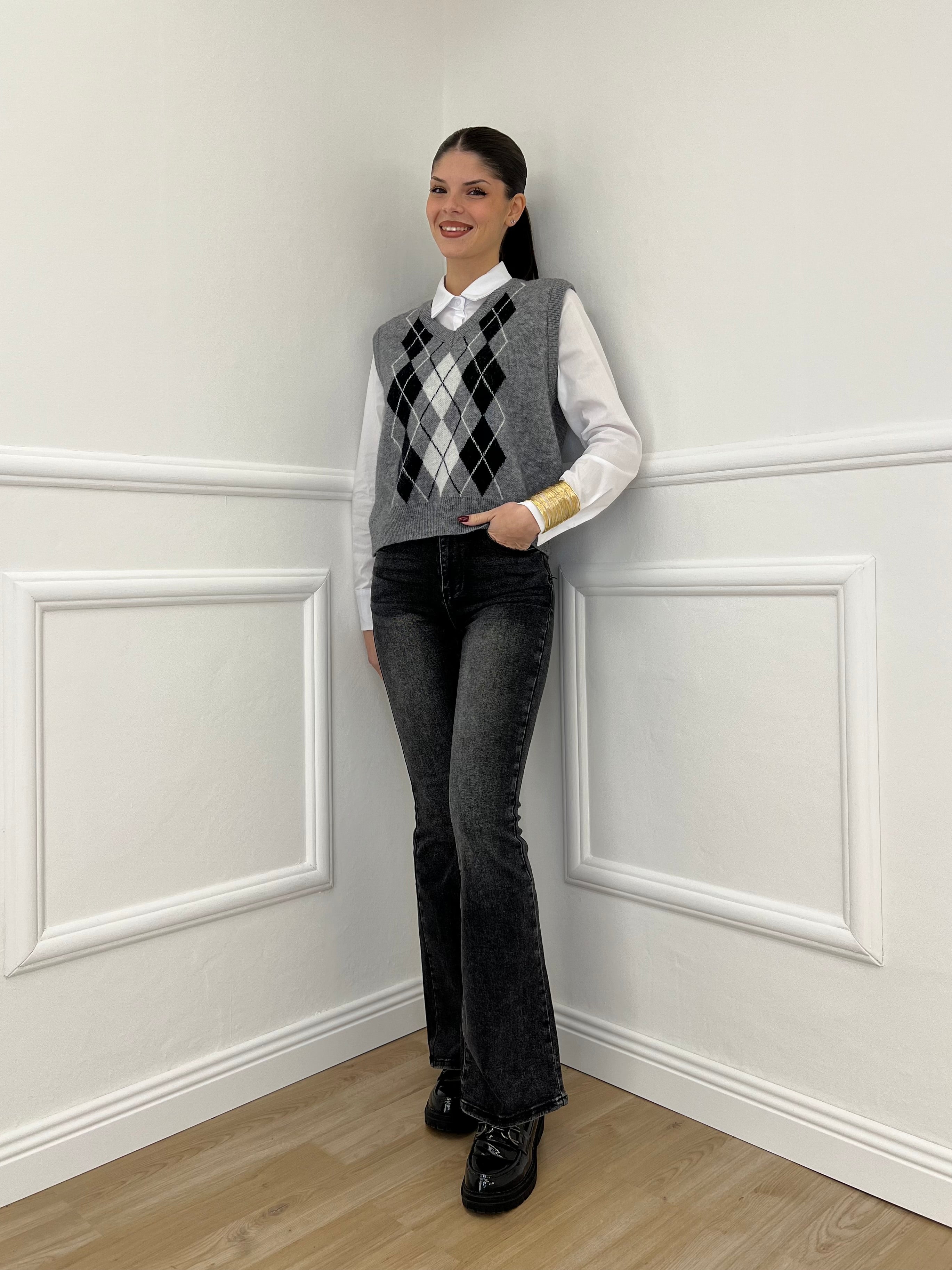 Gilet Losanghe 261711 Grigio