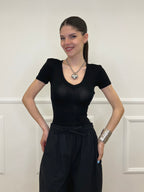 Maglietta Con Spalline 9269 Nero