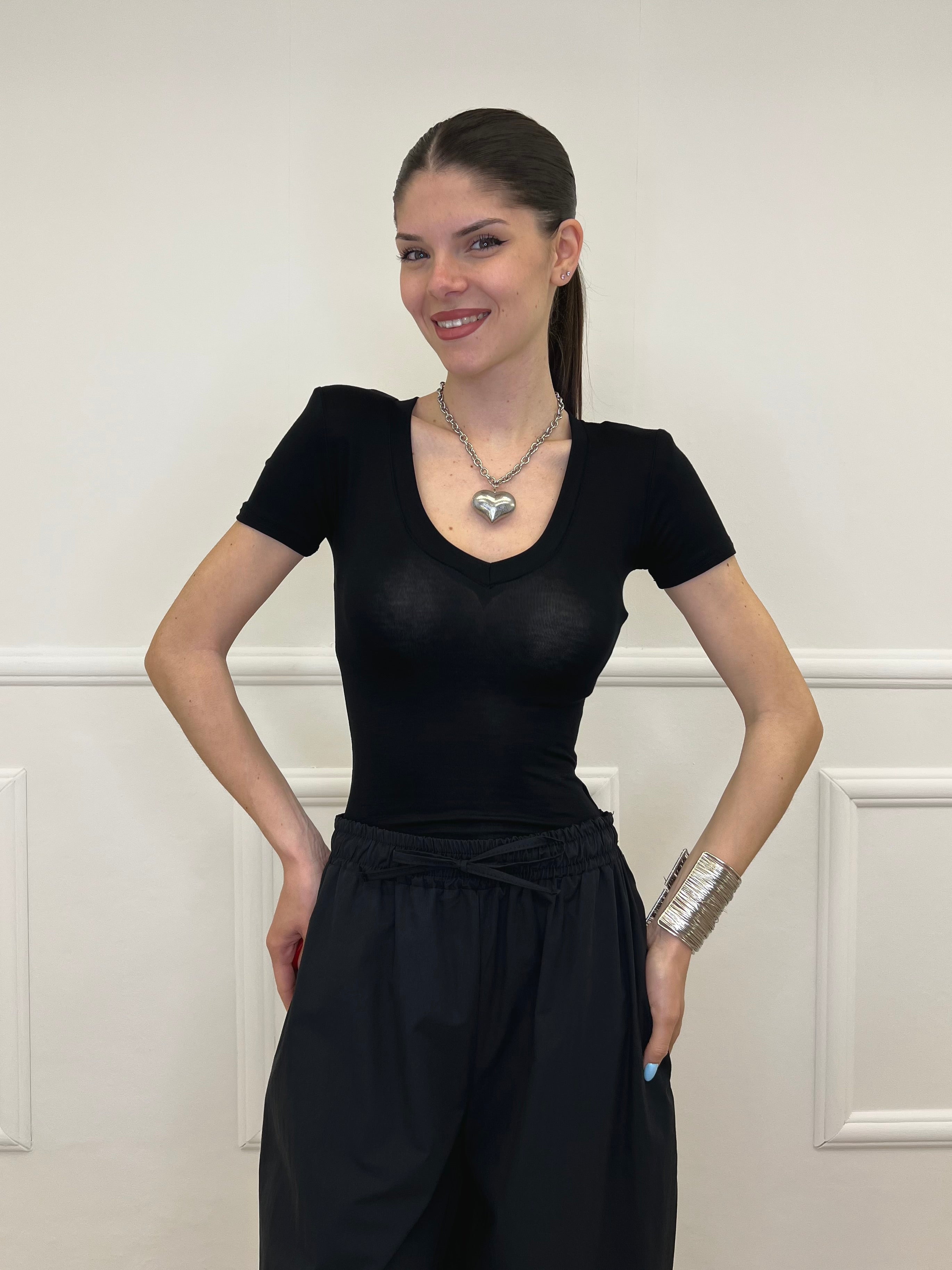 Maglietta Con Spalline 9269 Nero
