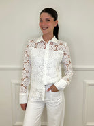 Camicia Pizzo Macramè 18002-1 Bianca - Bazar Abbigliamento