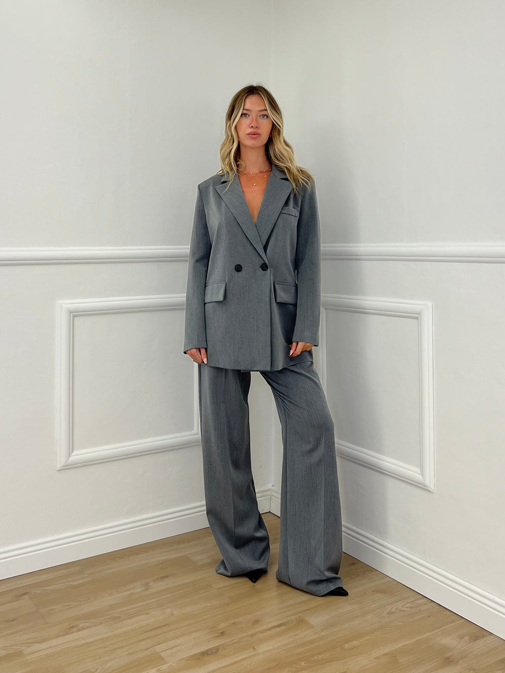 Blazer Doppiopetto Oversize 2412 Grigio