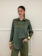 Camicia Satin 261081 Verde Militare
