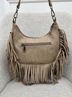 Borsa Hobo Scamosciata Frange 90677