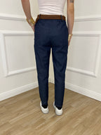Pantalone Chambray Impuntura K26230 Blu