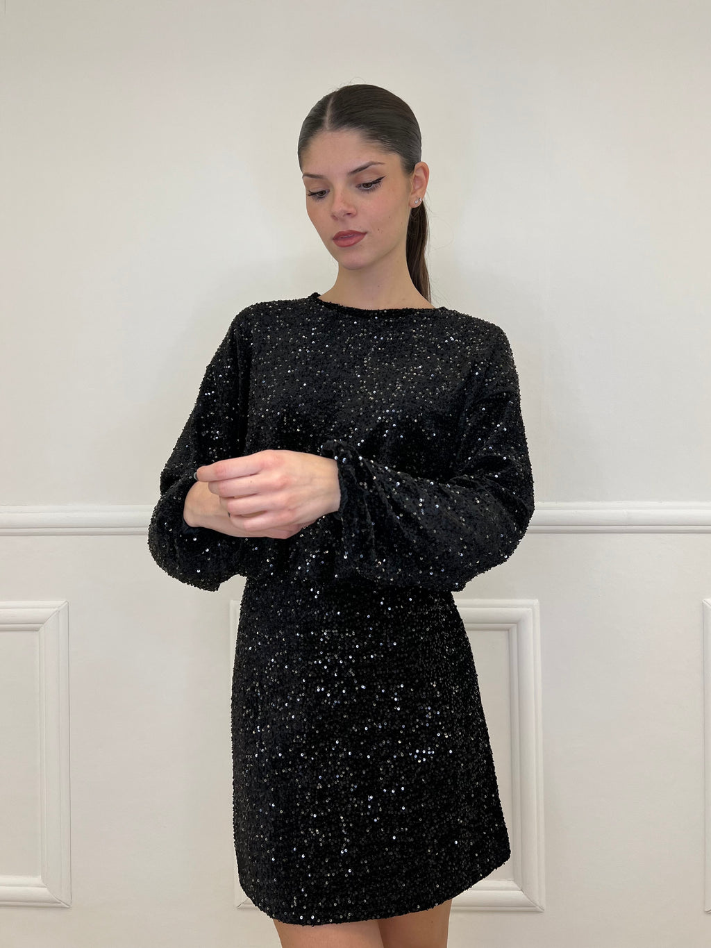 Maglia Paillettes 90225 Nero