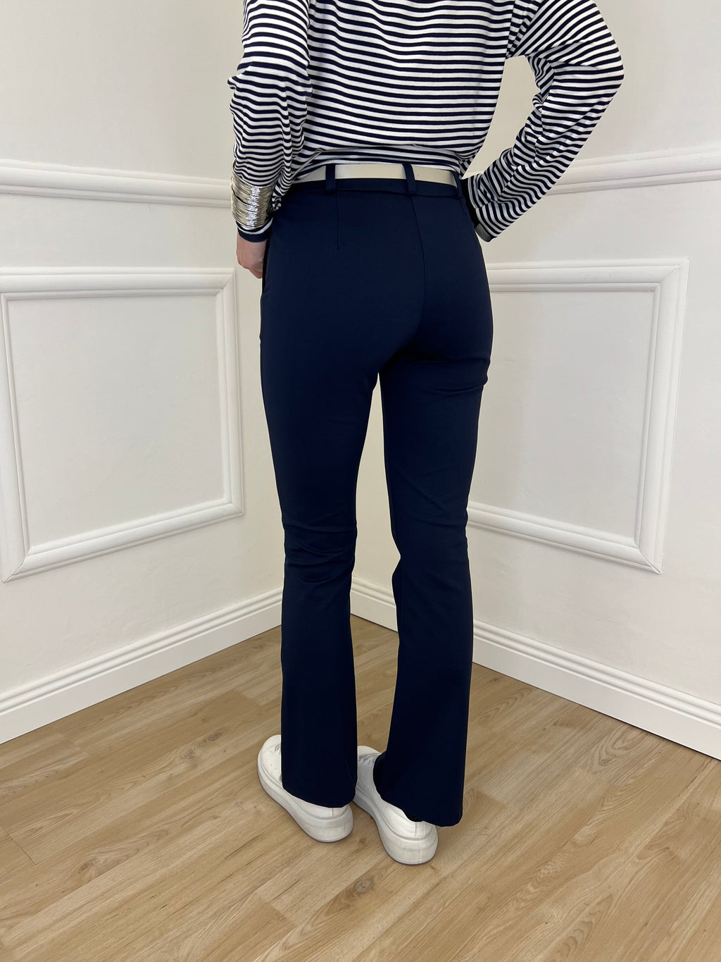 Pantalone Flare Cintura 26513 Blu