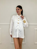 Camicia Over Conchiglie H2264 Bianco