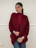 Cardigan Effetto Mohair 633 Bordeaux