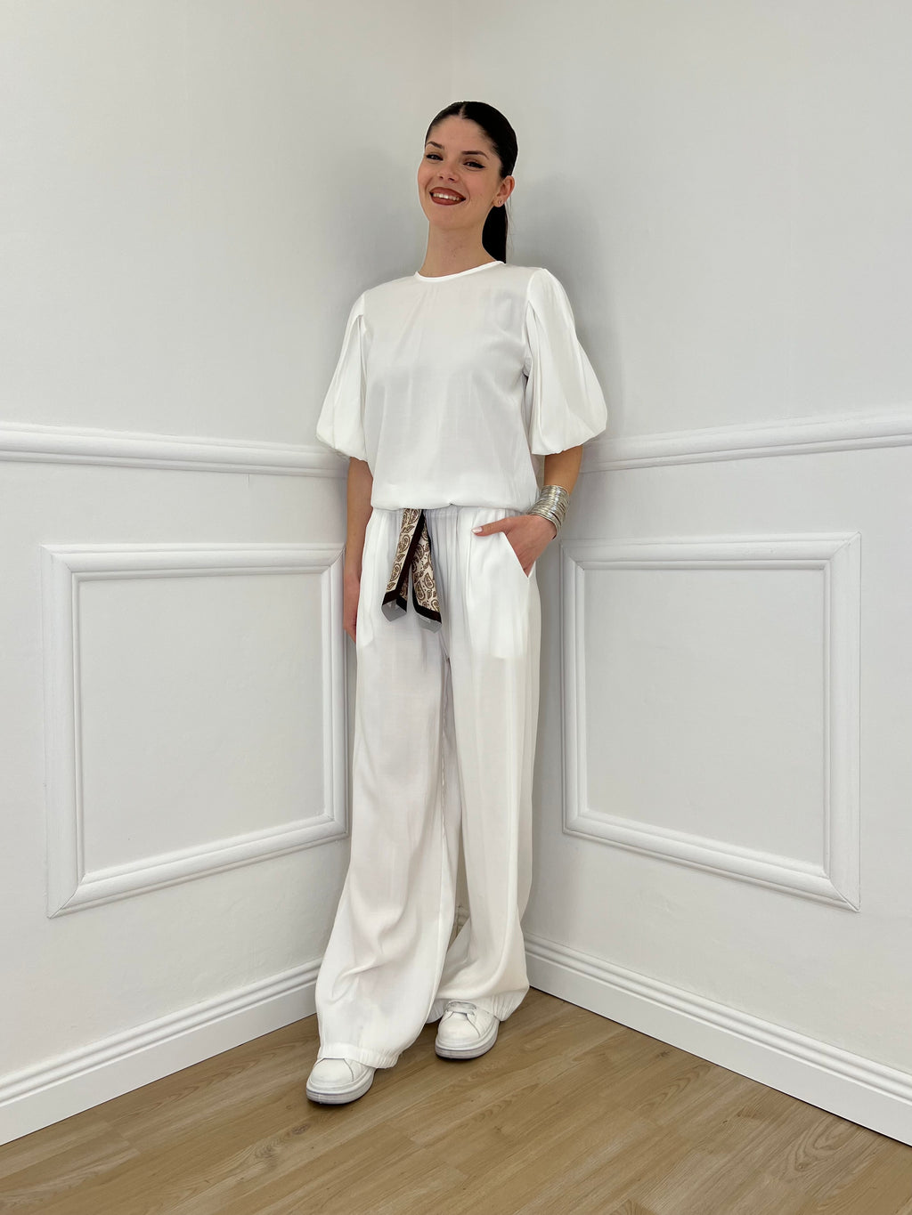 Pantalone Cupro Fusciacca 20527 Bianco