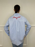 Camicia Ricamo "Fitnes Atty" 2497 Azzurro