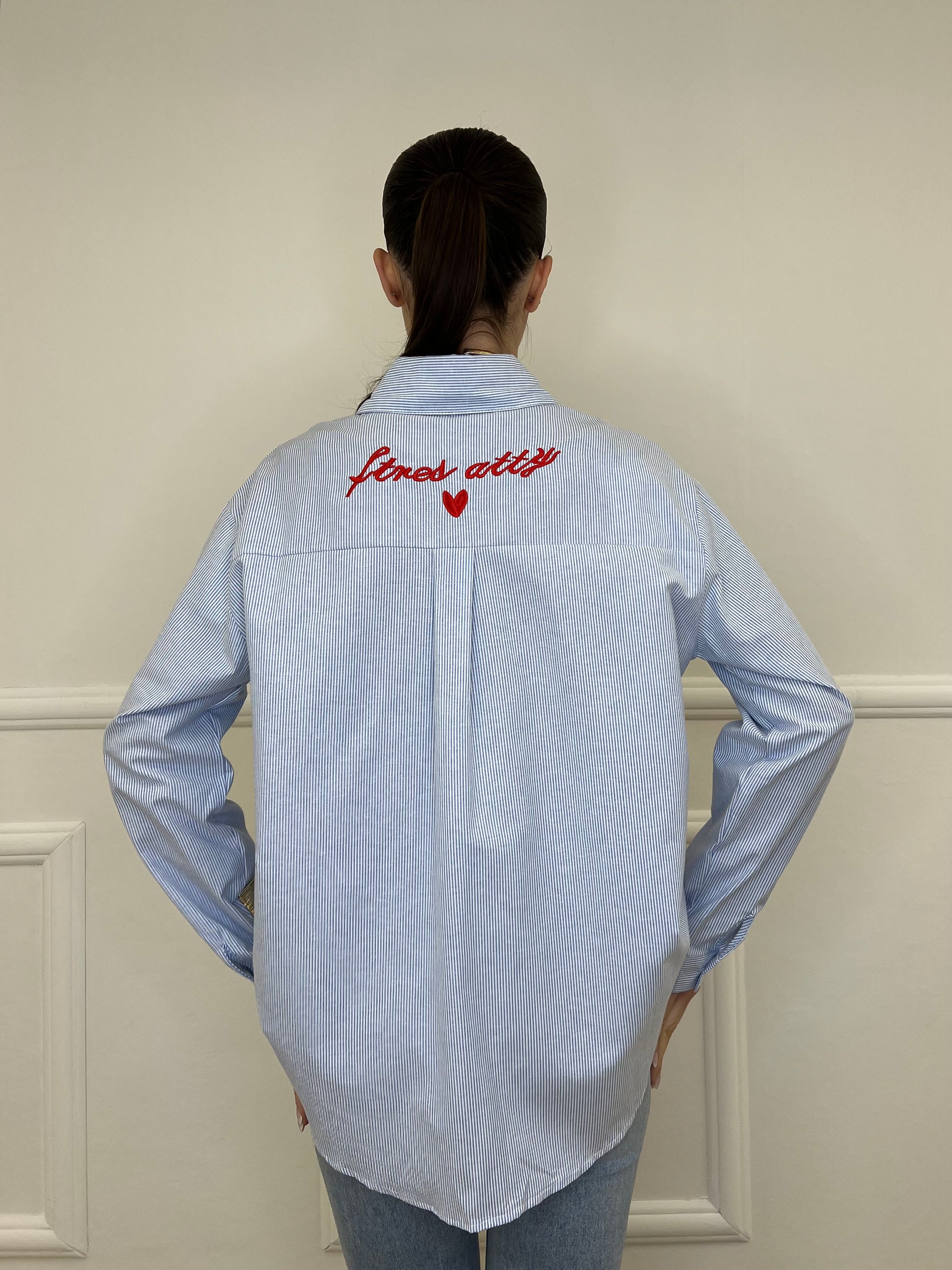 Camicia Ricamo "Fired Atty" 2497 Azzurro